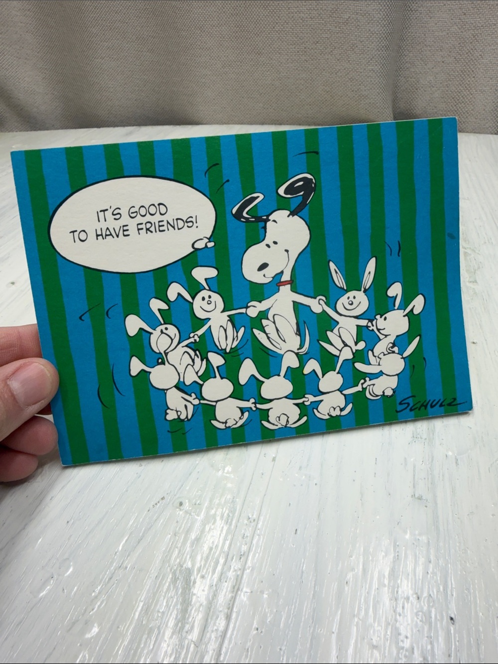 Vintage 1974 Peanuts Snoopy & Bunny Friends Hallmark Postcards - Lot of 12